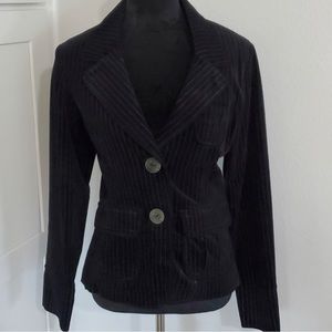 NICK & MO Black and White Velvet Pinstripe Blazer Excellent Condition SZ S